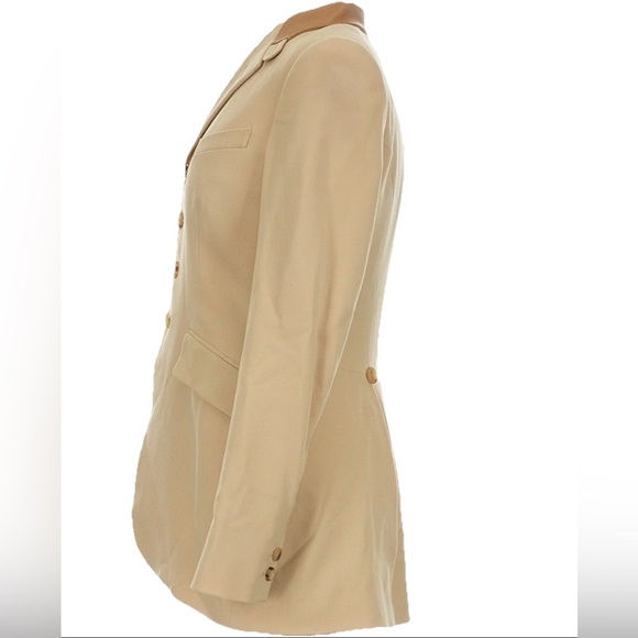 Ralph Lauren Collection Wool Lamb Leather Blazer Long Jacket Equestrian Tailored - Picture 5 of 16